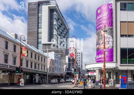Ecke Liverpool Street und Elizabeth Street, Central Business District, City of Hobart, Tasmanien (Lutruwita), Australien Stockfoto