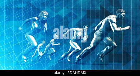 Business Wettbewerb und Gedeihen in einem wettbewerbsorientierten Umfeld Stockfoto