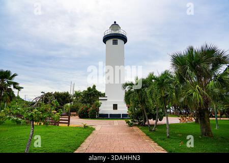 Leuchtturm Faro de Punta Higüero in Rincón an der Westküste von Puerto Rico in der Karibik Stockfoto