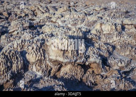So genanntes Steinsalz am Ufer des Toten Meeres in Jordanien Stockfoto