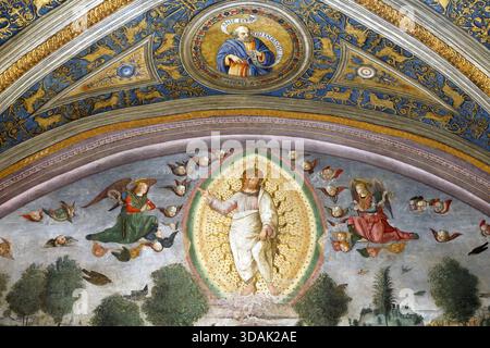 Vatikanische Museen. Der Raum der Mysterien. Fresko von Pintoricchio ( 1452 - 1513 ). Pfingsten. Stockfoto