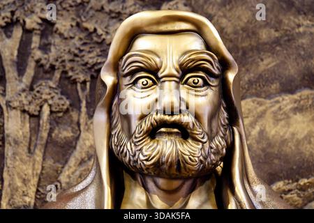 Truc Lam Chanh Giac Zen Kloster. Bodhidharma war ein buddhistischer Mönch aus dem 5. Oder 6. Jahrhundert, der traditionell als Begründer des Chan Buddhismus (Zen) in bezeichnet wurde Stockfoto