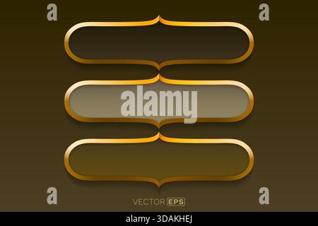 Elegante goldene Bannerelemente auf dunklem Hintergrund, perfekt für Web-, Präsentations- oder Infografik-Design. Vektorabbildung Stock Vektor