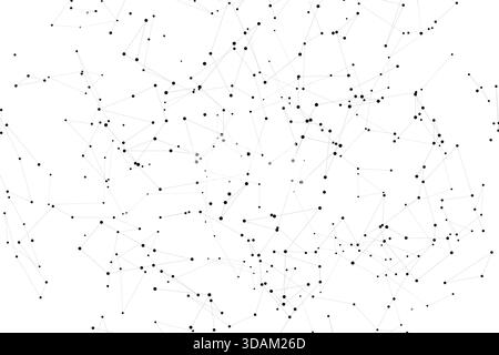 Abstraktes geometrisches Netz im Plexus-Stil mit verbundenen Punkten und Linien, die einen technisch inspirierten Hintergrund bilden. Stock Vektor