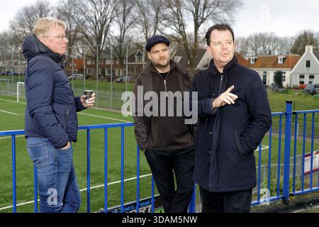 Amstertdam, Niederlande. Dezember 2025. AMSTERDAM, 11.12.2025, Sportpark ASV de Dijk. Interview mit den Kommentatoren Wytse van der Goot, Jeroen Elshoff und Vincent Schildkamp Credit: Pro Shots/Alamy Live News Stockfoto