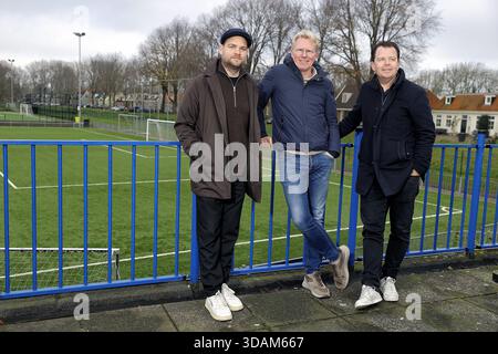 Amstertdam, Niederlande. Dezember 2025. AMSTERDAM, 11.12.2025, Sportpark ASV de Dijk. Interview mit den Kommentatoren Wytse van der Goot, Jeroen Elshoff und Vincent Schildkamp Credit: Pro Shots/Alamy Live News Stockfoto