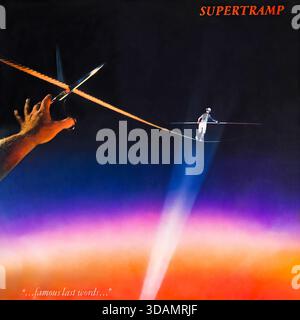 Fotografische Reproduktion des Supertramps „…berühmte letzte Worte…“ LP-Album-Cover Stockfoto