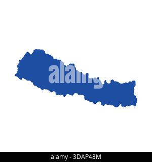 Karte von Nepal, Schildersilhouette. Weltkarte Globe. Vektorillustration isoliert auf weißem Hintergrund. Asiatischer Kontinent Stock Vektor