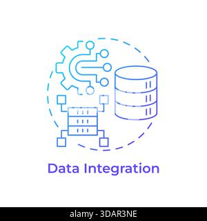 Symbol für blaues Gradientenkonzept für die Datenintegration Stock Vektor