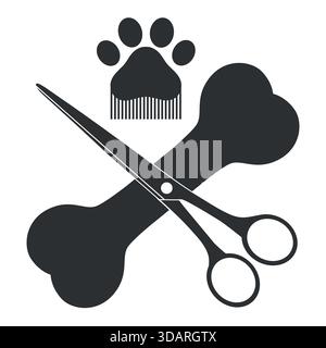 Logo-Illustration für die Tierpflege auf weißem Hintergrund Stock Vektor