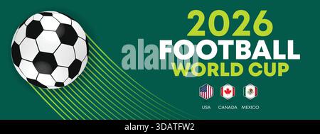 Grünes Abstraktes Banner Zur Fußball-Weltmeisterschaft 2026 Stock Vektor