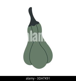 Handgezeichneter Kürbiskritzel. Thanksgiving und Halloween Dekoration. Vektorillustration, flache Ausführung Stock Vektor