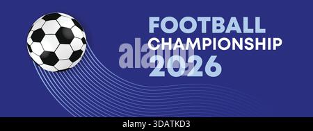 Football Championship 2026 Blue Banner Stock Vektor