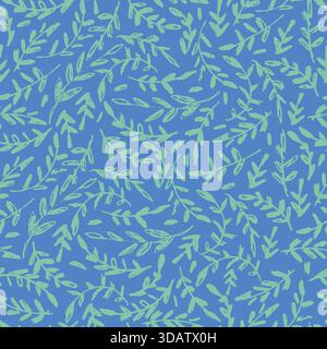 Nahtloses Muster mit handgezeichneten Wiesen in farbigen Weihnachtsfarben Stock Vektor