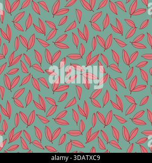 Nahtloses Muster mit handgezeichneten Wiesen in farbigen Weihnachtsfarben Stock Vektor