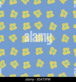 Nahtloses Muster mit handgezeichneten Wiesen in farbigen Weihnachtsfarben Stock Vektor