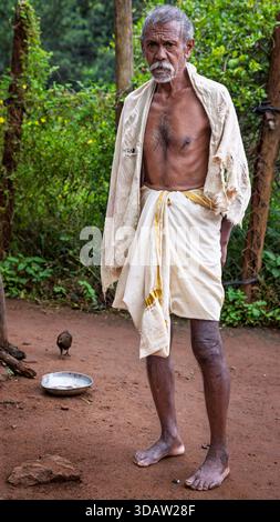 Der ältere indische Bauer, Odisha, Indien Stockfoto