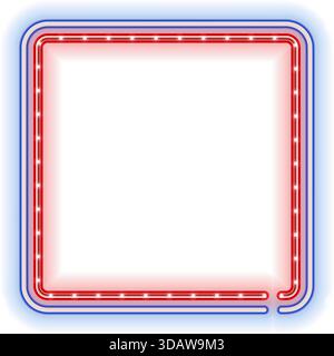 Ein Neonschild mit roten und blauen Lichtern Stock Vektor