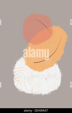 Abstrakte Illustration mit Herbstfarben in einer harmonischen Mischung aus warmen Farbtönen und Mustern. Orange- und Brauntöne sorgen für eine beruhigende und künstlerisch wirkende Wirkung Stockfoto