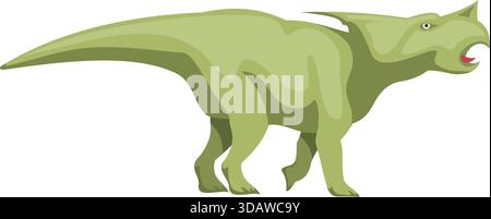 Ein Cartoon-Dinosaurier läuft auf weißem Hintergrund Stock Vektor