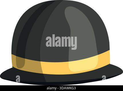 Ein schwarzer Hut mit einem gelben Band Stock Vektor