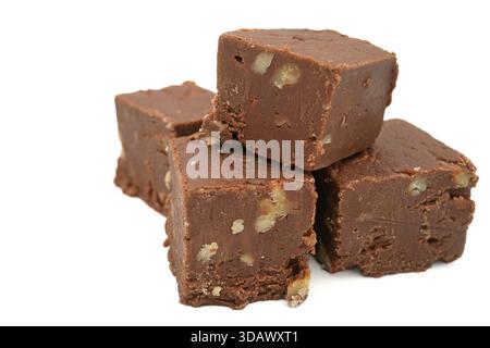 Quadrate cremiger hausgemachter Fudge. Stockfoto