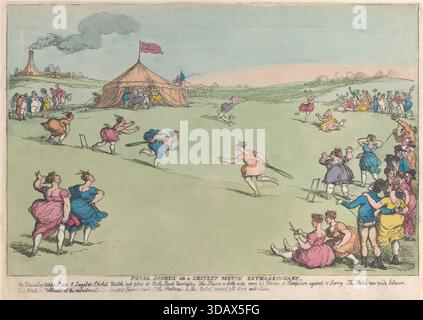 Ländliche Sportarten oder ein außergewöhnliches Cricket-Spiel. 10. Oktober 1811. Thomas Rowlandson (1757?1827) Stockfoto