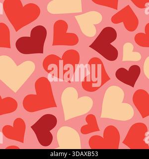 Nahtloses Muster zum Valentinstag mit Herzen - Vektor-Illustration Stock Vektor