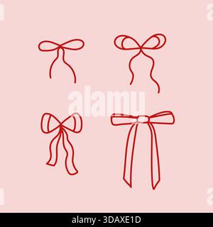 Set mit Doodle-Bändern. Handgezeichnete Skizze. Vektorillustration, flache Ausführung Stock Vektor