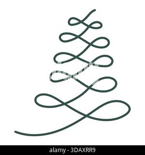 Handgezeichneter Weihnachtsbaum. Gliederkritzelei. Vektorillustration, flache Ausführung Stock Vektor