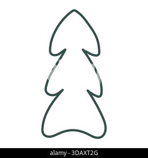 Handgezeichneter Weihnachtsbaum. Gliederkritzelei. Vektorillustration, flache Ausführung Stock Vektor