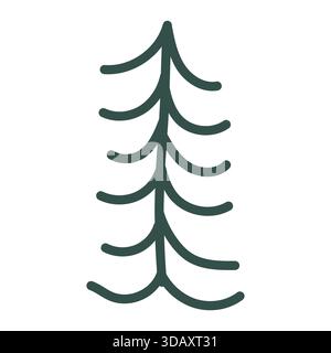Handgezeichneter Weihnachtsbaum. Gliederkritzelei. Vektorillustration, flache Ausführung Stock Vektor