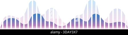 Audiosignalfrequenz. Song Track Musik Beat isoliert auf weißem Hintergrund Stock Vektor