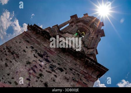 Antike Kirche San Juan Parangaricutiro, Michoacán, Mexiko Stockfoto