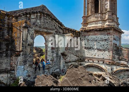 Antike Kirche San Juan Parangaricutiro, Michoacán, Mexiko Stockfoto