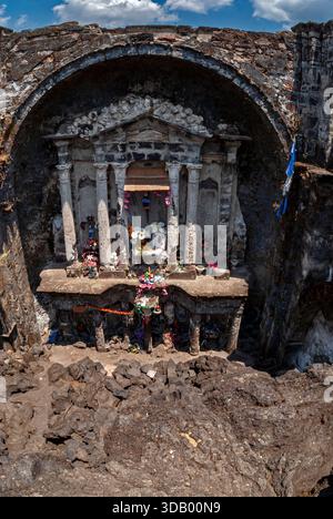 Antike Kirche San Juan Parangaricutiro, Michoacán, Mexiko Stockfoto