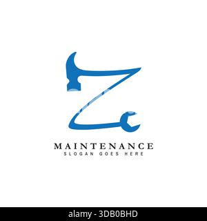 Letter Z House Maintenance Logo. Symbol für Gebäudekonstruktion mit Buchstabe Z Stock Vektor