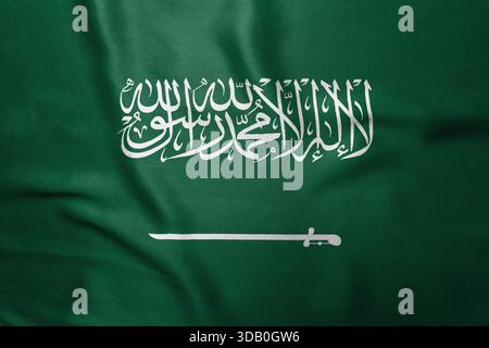 Nationalflagge des Königreichs Saudi-Arabien. Hochwertige Fotos Stockfoto