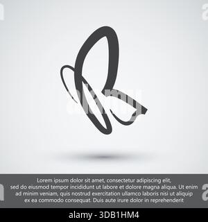 Minimales Schmetterling Line Art Symbol mit elegantem Outline Vektor Stock Vektor