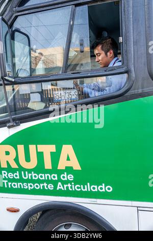 Puebla Mexico, CAPU Central de Autobus de Puebla Bushaltestelle, Außenansicht, Bus-Taxi für öffentliche Verkehrsmittel, RUTA Red Urbana de Transporte Articulado, Busfahrt Stockfoto