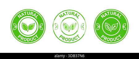 Natürliches Produktetikett mit Bio-Design. Umweltfreundliches Emblem Fresh Stempelsiegel mit Naturzeichen Stock Vektor