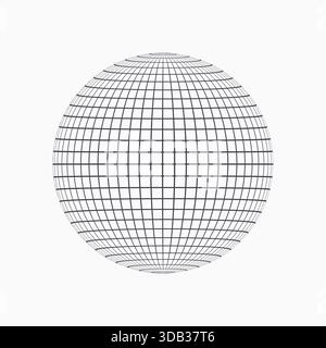 Symbol für Drahtmodellvektor der Kugellinie. Illustration des weltweiten Erdkugelnetzes Stock Vektor
