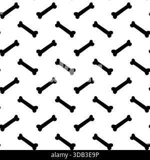 Handgezeichnetes nahtloses Muster mit auffälligen Hundeknochen. Vektor-PET-Hintergrund. Stock Vektor