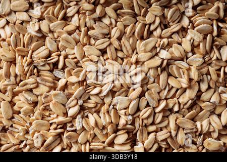 Rohe Gerollte Haferflocken Textur Gesunde Frühstück Zutat Close-Up Stockfoto
