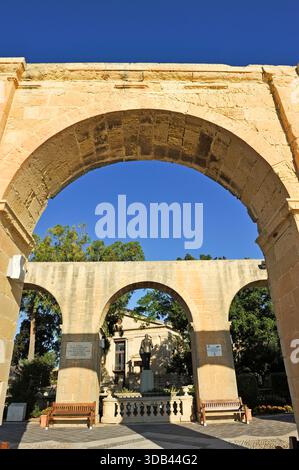Obere Barrakka-Gärten, Valletta, Malta, Südeuropa Stockfoto