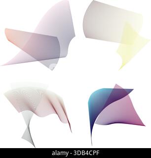 Abstrakte Minimal Line Art Ambient Komposition mit weichen Verlaufsformen auf weißem Hintergrund. Stock Vektor