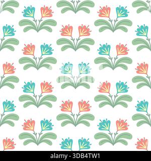 Vektor-Blumenmuster in Pastellfarben auf weißem Hintergrund Stock Vektor