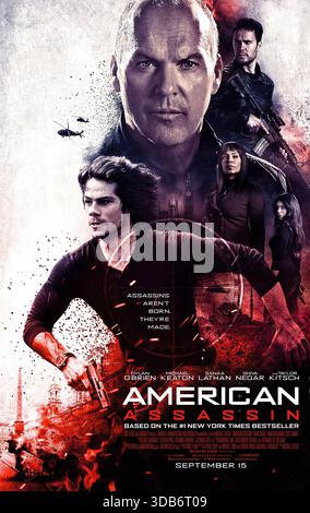 American Assassin (2017) unter der Regie von Michael Cuesta mit Dylan O’Brien, Michael Keaton und Sanaa Lathan. Ein junger Mann, der in ein geheimes CIA-Schwarzoperationsprogramm rekrutiert wird, jagt Terroristen unter der Leitung eines hartgesottenen Veteranen, um einen katastrophalen Angriff zu stoppen. US-Poster NUR FÜR REDAKTIONELLE ZWECKE. Quelle: BFA/Lionsgate Stockfoto