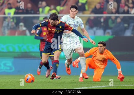 Genua, Italien. Dezember 2025. Vitinha aus Genua erzielte ein Tor während des Fußballspiels der Serie A zwischen Genua und Inter im Luigi Ferraris Stadion in Genua, Italien - Sonntag, den 14. Dezember 2025. Sport - Fußball . (Foto: Tano Pecoraro/Lapresse) Credit: LaPresse/Alamy Live News Stockfoto