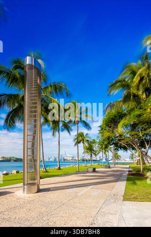 Szene im Miami Beach South Pointe Park 2025 Stockfoto